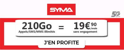 Forfait 5G Syma 210Go