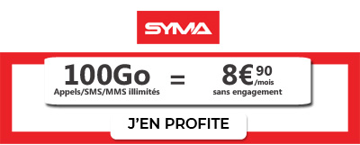 Forfait 100 Go à 8,90 euros de syma