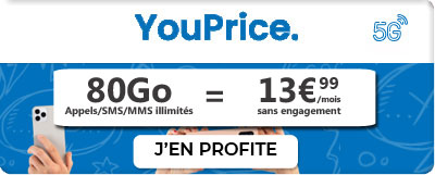 forfait 5G YouPrice 80Go 