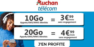 promo Auchan Telecom 10Go et 20Go