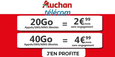Forfaits 20Go et 40Go Auchan Telecom