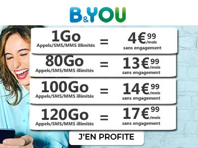 Forfaits B&You de 1Go à 120Go