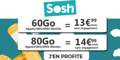 Forfait 60 et 80 Go de SOSH