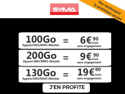 promos forfaits Syma Mobile 