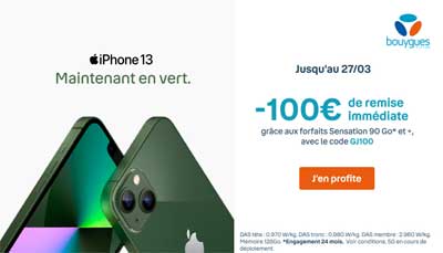 iphone 13 vert Bouygues Telecom