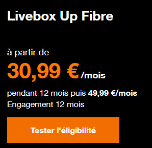 Promo Orange Livebox Up Fibre à 3à,99? par mois