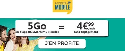 Souscrire à la poste mobile 2h 5Go