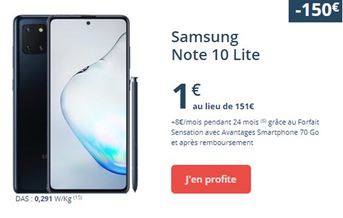 Samsung Galaxy Note 10 Lite Bouygues Telecom