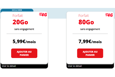 Forfaits 20 et 80 Go