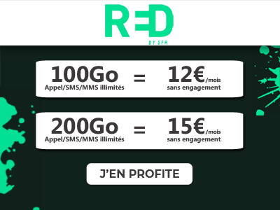 Forfaits 100 et 200Go chez RED by SFR en promotion