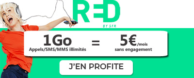 Forfait mobile 1Go en promotion chez RED by sFr