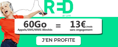 Forfait mobile en promotion 60 Go chez RED by SFR