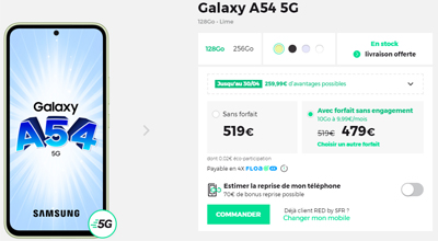 Samsung Galaxy A54 promo RED