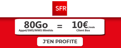 Forfait 80 Go SFR à 10 euros
