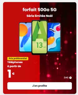 promo forfait 50Go avec smartphone 5G de SFR
