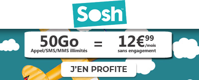Forfait 50Go à 12,99 euros chez SOSH