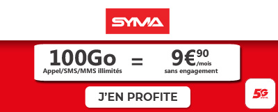 forfait 100 Go de syma a moins de dix euros