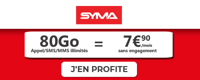 forfait Le sept de syma avec 80 go de data