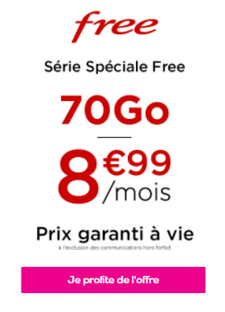 vente privee free mobile forfait 70 go 