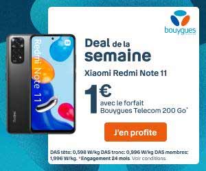 Xiaomi redmi note 11 promo chez Bouygues Telecom