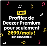 Profitez de Deezer Premium sur votre smartphone pour moins de 3€ avec SOSH
