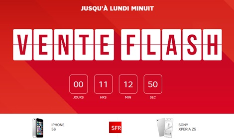 Sony Xperia Z5 ou iPhone 5S en vente flash jusqu’à ce soir minuit chez SFR !