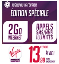 Virgin  Mobile lance une édition Spéciale sans engagement avec appels illimités et 2Go de data à 13.99€ !