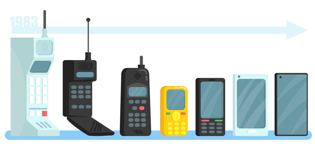 Evolution du téléphone portable depuis 1983