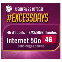 Nouveauté Virgin Mobile : Forfait Excessdays 5Go en 4G + 4H à moins de 15 €