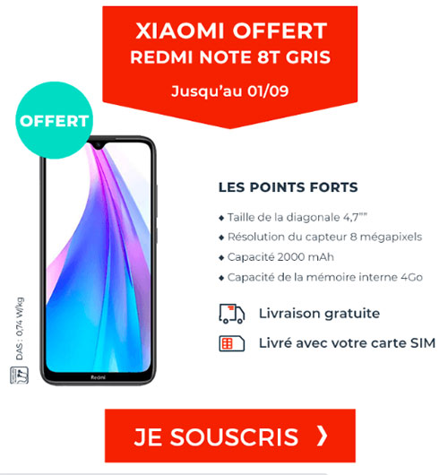 smartphone gratuit avec forfait