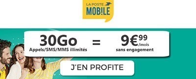 Forfait La Poste 30Go à 9.99? par mois à VIE