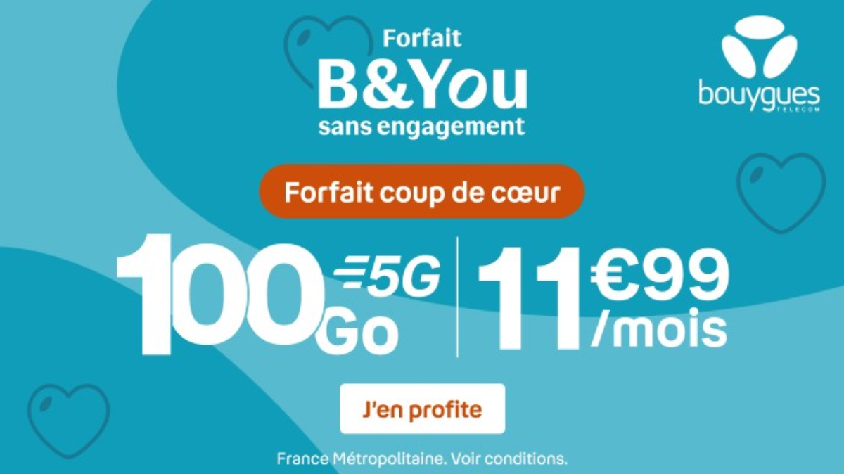 forfait B&You 100Go de 5G
