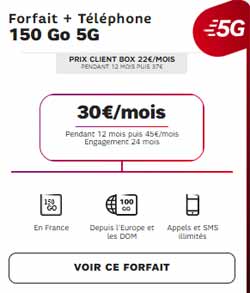 Forfait 5G SFR 150Go