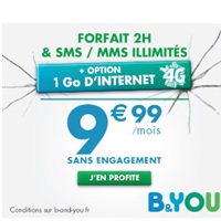 Testez la 4G chez B&You pour moins de 10€ par mois en édition limitée