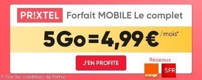Forfait Prixtel 5Go à 5?