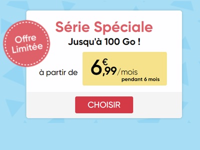 Nouvelle promo chez Prixtel : une Série Spéciale jusqu'à 100Go dès 6.99 euros par mois
