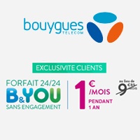 Exclu abonnés Bouygues Telecom : Le forfait illimité B&You à 1€ dès aujourd’hui