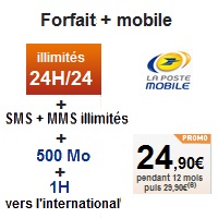 Forfait Mobile 24h/24 500Mo : Remise de 5€ prolongée chez La Poste Mobile !