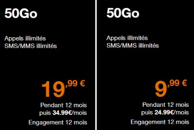 Forfait Orange 50Go en promo