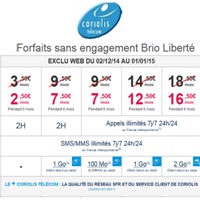 Les forfaits sans engagement en promo chez Coriolis pour Noël !