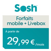 Profitez d’un forfait mobile et Livebox à prix exceptionnel chez Sosh !