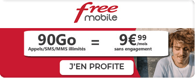 Forfait Free 90 Go à moins de 10 euros