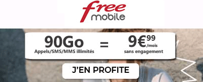 Forfait Free 90 Go à 9,99 euros
