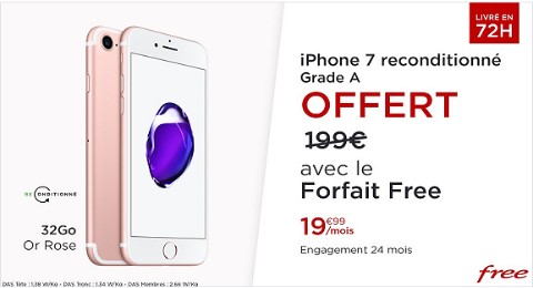 Vente privée Free avec un iPhone 7 offert