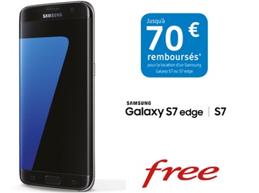 Bon plan Free : 70 euros remboursés sur le Samsung Galaxy S7 et Galaxy S7 Edge 