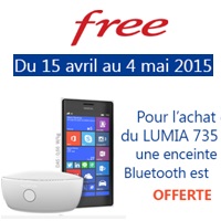 Bon plan Free Mobile : Une enceinte Bluetooth offerte pour l’achat du Nokia Lumia 735 !