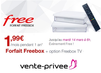 Vente privée Free : la Freebox Crystal au prix cassé de 1.99 euros jusqu'au mardi 14 mars 06h