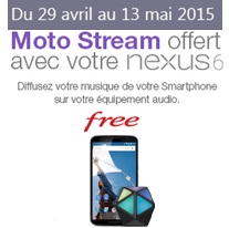 Bon plan Free Mobile : Le récepteur audio Bluetooth Moto Team offert pour l’achat du Nexus 6 !