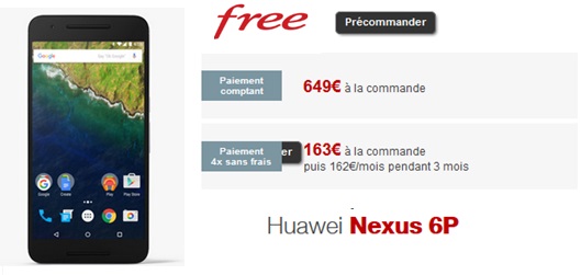 Le Google Nexus 6P débarque chez Free Mobile à partir de 163€ à la commande !