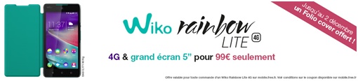Free Mobile : Le Wiko Rainbow Lite 4G pour 99€ seulement ! 